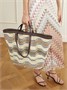 Сумка-тоут из тканого материала в полоску с отделкой из кожи Missoni, желтый 47339288