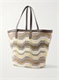 Сумка-тоут из тканого материала в полоску с отделкой из кожи Missoni, желтый 47339288
