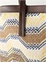 Сумка-тоут из тканого материала в полоску с отделкой из кожи Missoni, желтый 47339288