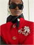 Овальные солнцезащитные очки из ацетата в форме «кошачий глаз» Gucci Eyewear, черный 47348686