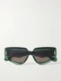 Солнцезащитные очки-кошачий глаз Anagram из ацетата LOEWE EYEWEAR, бирюзовый 47349461