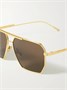 Оригинальные солнцезащитные очки-авиаторы золотистого цвета BOTTEGA VENETA EYEWEAR, золотой 47349485