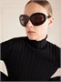 Круглые солнцезащитные очки из ацетата черепаховой расцветки ALAÏA EYEWEAR, коричневый 47350177