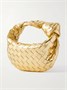 Мини-сумка Jodie из плетеной металлизированной кожи с узлом BOTTEGA VENETA, золотой 47350812