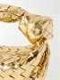 Мини-сумка Jodie из плетеной металлизированной кожи с узлом BOTTEGA VENETA, золотой 47350812