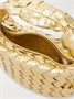 Мини-сумка Jodie из плетеной металлизированной кожи с узлом BOTTEGA VENETA, золотой 47350812