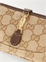 Кошелек Jackie из жаккардовой парусины с кожаной отделкой GUCCI, бежевый 47351467