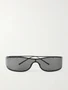Солнцезащитные очки в D-образной оправе серебристого цвета Saint Laurent Eyewear, серебряный 47353511
