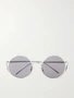 Круглые солнцезащитные очки серебристого цвета LOEWE EYEWEAR, серебряный 47357491