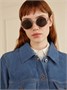 Круглые солнцезащитные очки серебристого цвета LOEWE EYEWEAR, серебряный 47357491