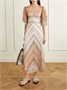 Плетеная сумка через плечо со стразами в полоску и кожаной отделкой Missoni, бежевый 47359737