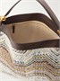 Плетеная сумка через плечо со стразами в полоску и кожаной отделкой Missoni, бежевый 47359737