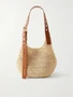 Paula's Ibiza Сумка-хобо из рафии с отделкой из перфорированной кожи LOEWE, бежевый 47375880