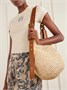 Paula's Ibiza Сумка-хобо из рафии с отделкой из перфорированной кожи LOEWE, бежевый 47375880