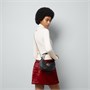 Женская сумка Gucci GG Marmont Mini полумесяц, черная 666713
