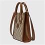 Мини-сумка тоут Gucci с принтом Interlocking G, коричневая 619884