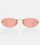 Первые овальные солнцезащитные очки fendi Fendi, розовый 5913094