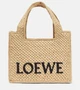 Сумка-тоут paula's из рафии с логотипом ibiza Loewe, бежевый 5979492