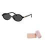 Солнцезащитные очки Miu Miu Oval Frame, черные 27984043