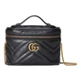 Мини-сумка Gucci GG Marmont с верхней ручкой, черная 619842