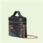 Мини-сумка Gucci GG Marmont с верхней ручкой, черная 619842