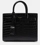Сумка-тоут Sac De Jour Nano из кожи с эффектом крокодила Saint Laurent, черный 2109379