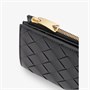 Кожаный кошелек двойного сложения на молнии Intrecciato Bottega Veneta, черный 6420664