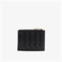 Кожаный кошелек двойного сложения на молнии Intrecciato Bottega Veneta, черный 6420664