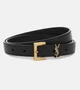 Ремень из кожи с монограммой Saint Laurent, черный 2108694