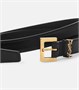 Ремень из кожи с монограммой Saint Laurent, черный 2108694