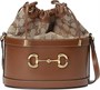Женская сумка Gucci Horsebit 1955 Bucket, коричневая 667479