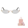 MIU MIU Солнцезащитные очки овальной формы Eyewear Gold 27984053