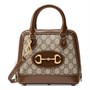 Мини-сумка Gucci Horsebit 1955 с верхней ручкой, коричневая 619886