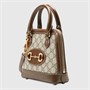 Мини-сумка Gucci Horsebit 1955 с верхней ручкой, коричневая 619886