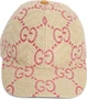 Бейсболка Gucci GG Raffia Effect Baseball Hat Beige/Red, бежевый 667424
