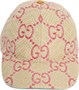 Бейсболка Gucci GG Raffia Effect Baseball Hat Beige/Red, бежевый 667424