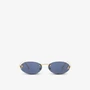FE4075US солнцезащитные очки в металлической овальной оправе Fendi, желтый 6410933
