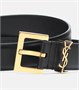 Ремень из кожи с монограммой Saint Laurent, черный 2108693