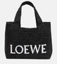 Маленькая сумка-тоут paula's ibiza из рафии с логотипом Loewe, черный 6955023