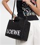 Маленькая сумка-тоут paula's ibiza из рафии с логотипом Loewe, черный 6955023