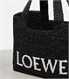 Маленькая сумка-тоут paula's ibiza из рафии с логотипом Loewe, черный 6955023