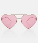 Солнцезащитные очки в форме сердца Gucci, золотой 2082906