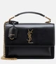 Сумка через плечо Sunset среднего размера из кожи Saint Laurent, черный 2108589