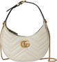 Мини-сумка Gucci GG Marmont Half-Moon Mystic White 666605