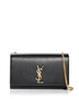 Маленькая сумка Kate из кожи с тиснением Grain De Poudre Saint Laurent, цвет Black 6785326
