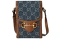 Сумка Gucci Horsebit 1955, синий/коричневый 4555376