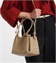 Сумка-тоут из кожи Intrecciato Parachute Small Bottega Veneta, Ecru-Muse Brass 25641260