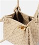 Сумка-тоут из кожи Intrecciato Parachute Small Bottega Veneta, Ecru-Muse Brass 25641260