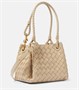 Сумка-тоут из кожи Intrecciato Parachute Small Bottega Veneta, Ecru-Muse Brass 25641260