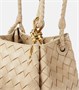 Сумка-тоут из кожи Intrecciato Parachute Small Bottega Veneta, Ecru-Muse Brass 25641260